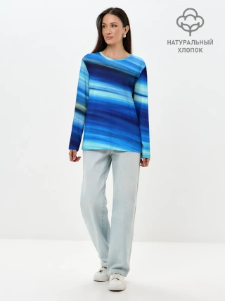 Лонгслив женский. Хлопок / Морской