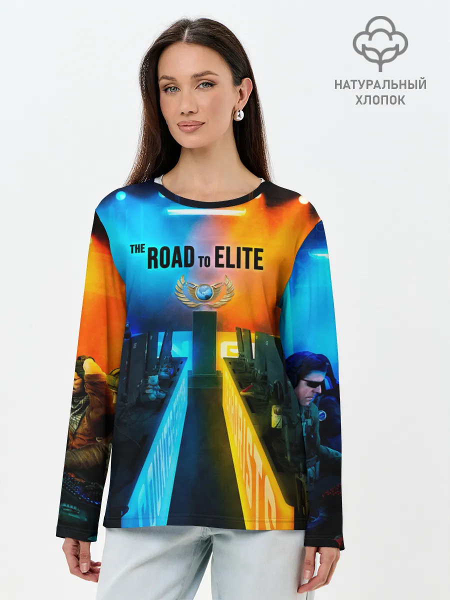 Лонгслив женский. Хлопок / Road to global elite