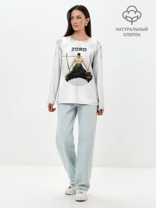 Лонгслив женский. Хлопок / Зоро | One Piece. Большой куш