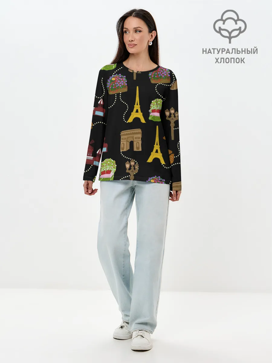 Лонгслив женский. Хлопок / Париж