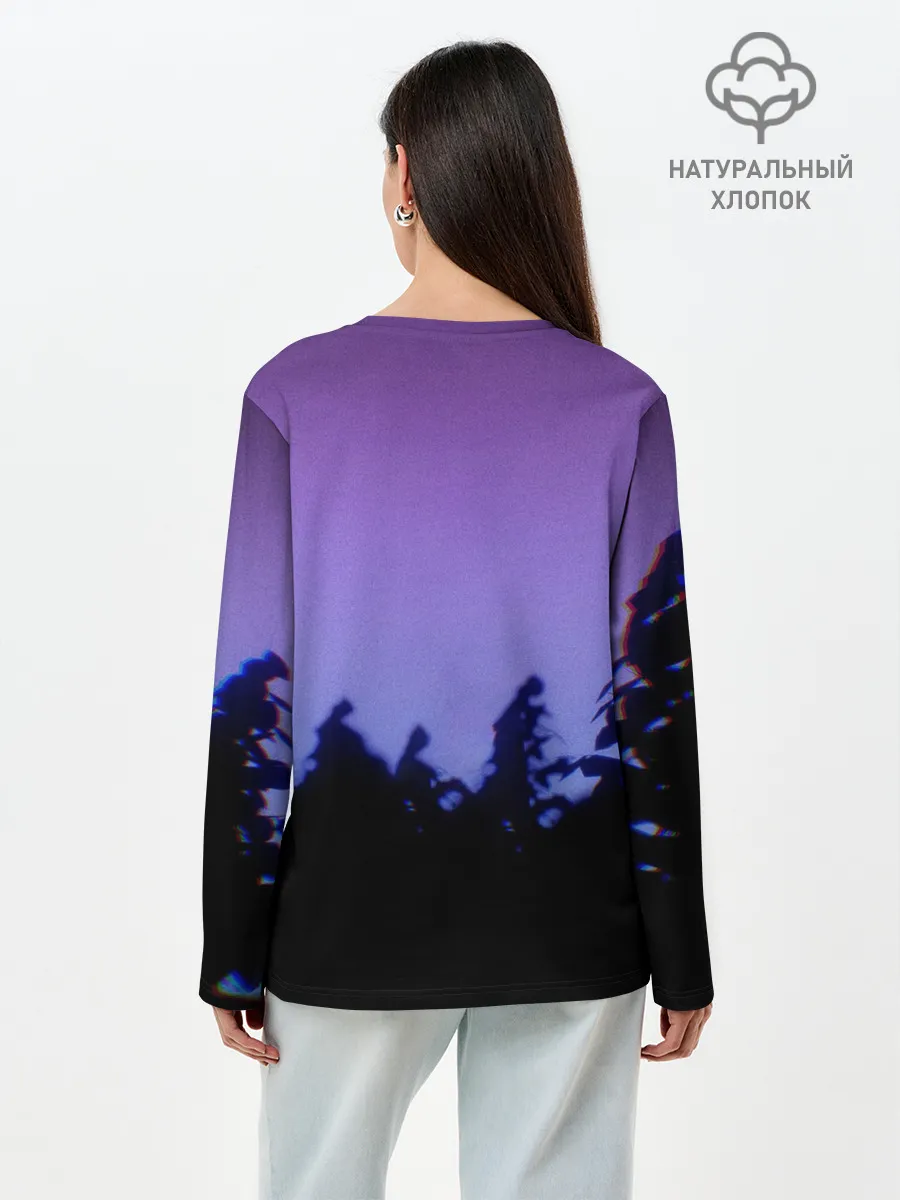 Лонгслив женский. Хлопок / СИРЕНОГОЛОВЫЙ ГЛИТЧ