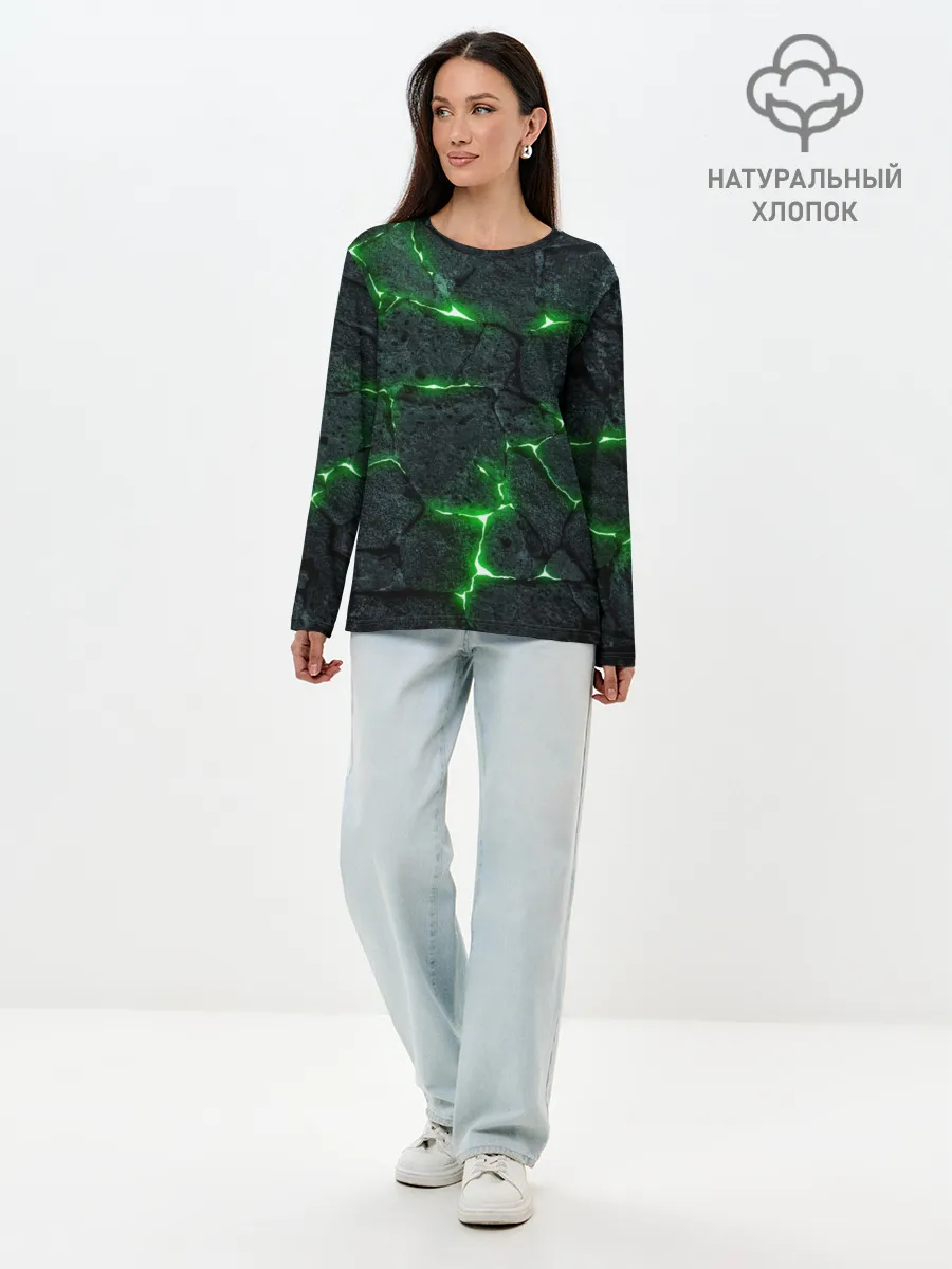 Лонгслив женский. Хлопок / ЗЕЛЁНОЕ ИЗЛУЧЕНИЕ