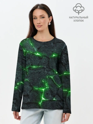 Лонгслив женский. Хлопок / ЗЕЛЁНОЕ ИЗЛУЧЕНИЕ