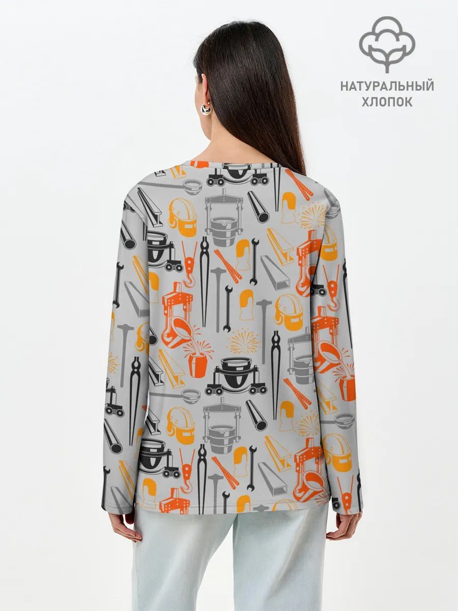 Лонгслив женский. Хлопок / Металлургия