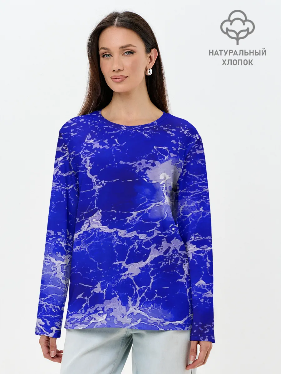 Лонгслив женский. Хлопок / Морские волны!