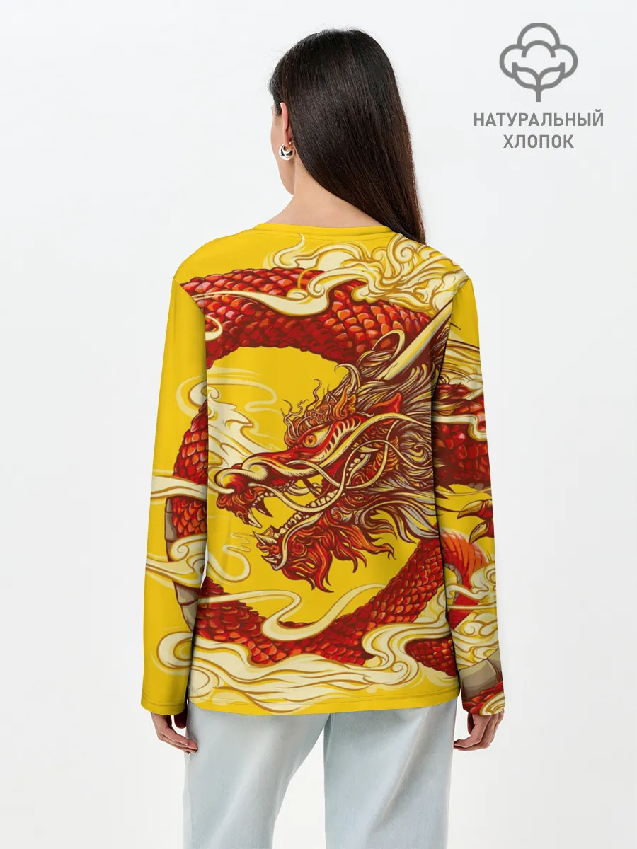 Лонгслив женский. Хлопок / Китайский Дракон, China Dragon