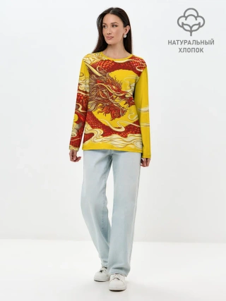 Лонгслив женский. Хлопок / Китайский Дракон, China Dragon