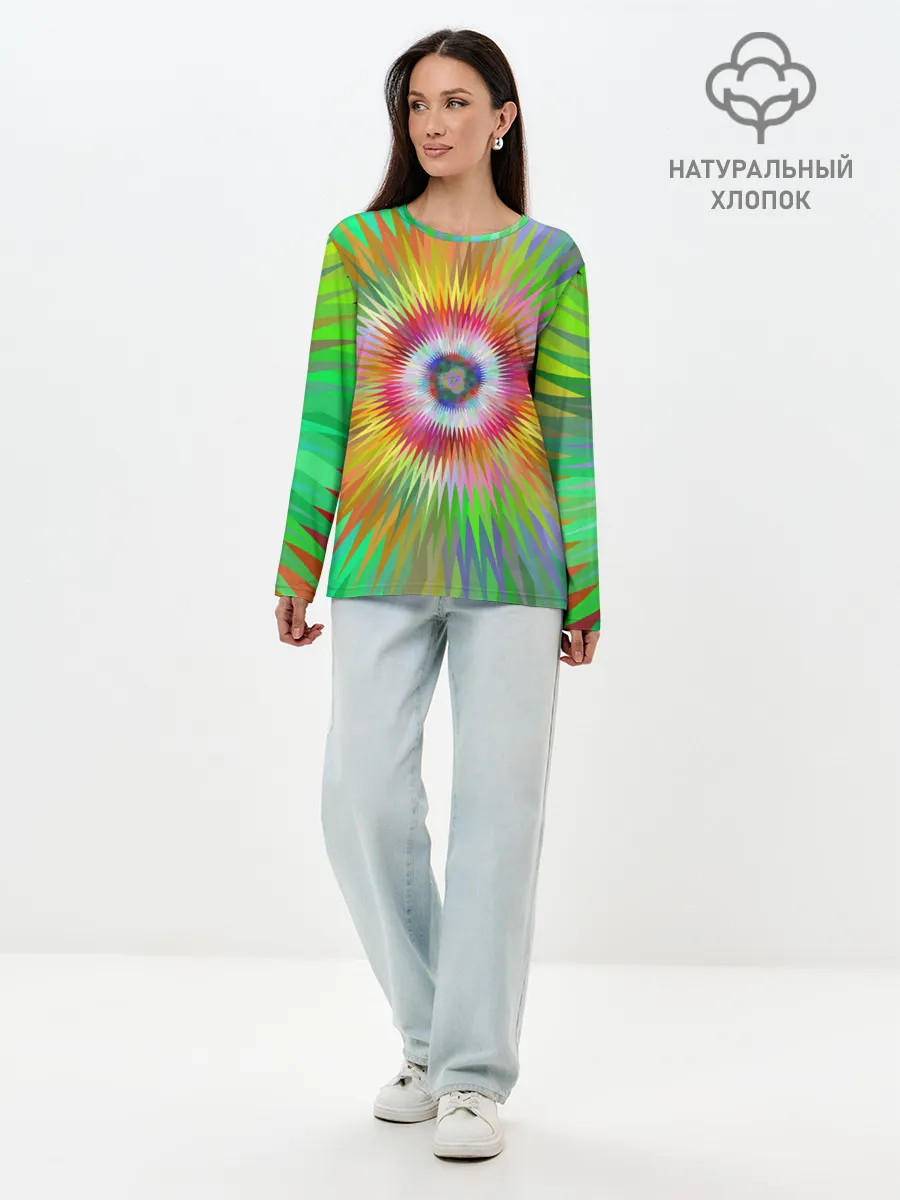Лонгслив женский. Хлопок / Тропичный Бум!
