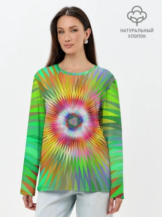 Лонгслив женский. Хлопок / Тропичный Бум!