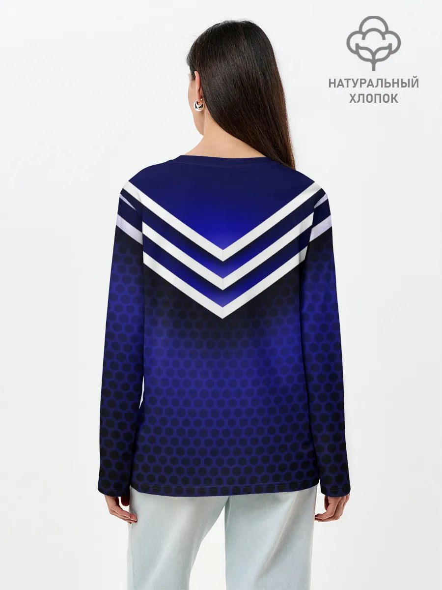 Лонгслив женский. Хлопок / Sport blue style