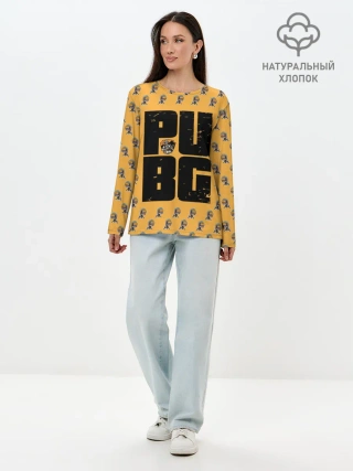 Лонгслив женский. Хлопок / PUBG PATTERN | ПУБГ ПАТТЕРН