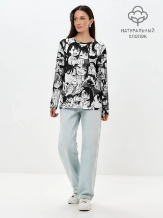 Лонгслив женский. Хлопок / Nagatoro Sempai