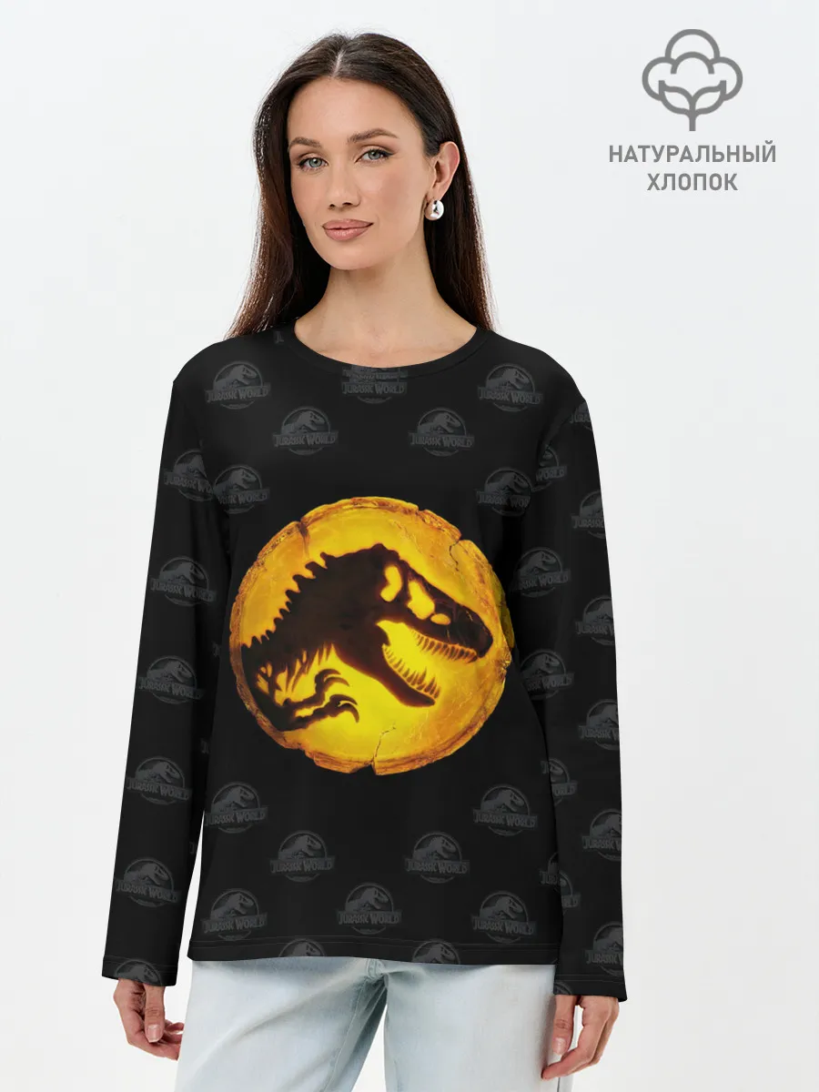 Лонгслив женский. Хлопок / Jurassic World | Мир Юрского периода