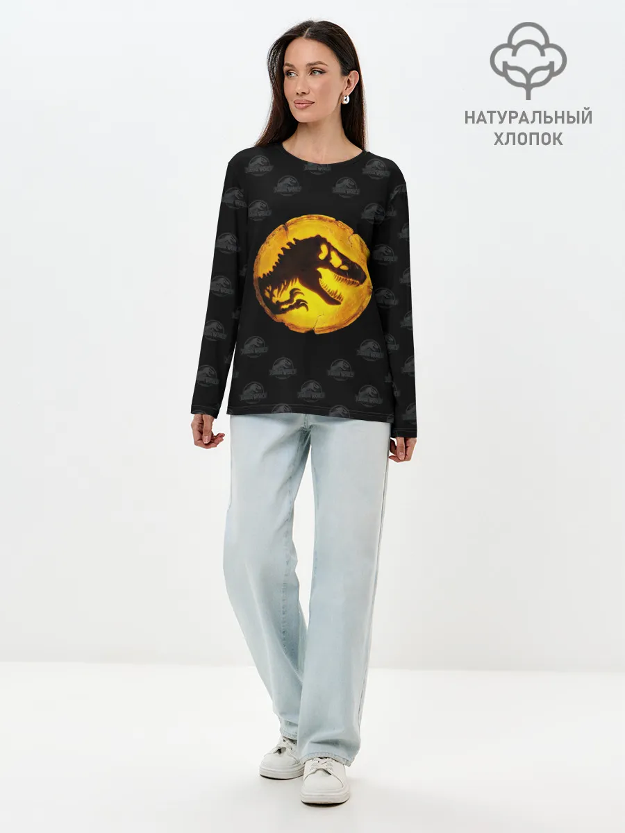 Лонгслив женский. Хлопок / Jurassic World | Мир Юрского периода