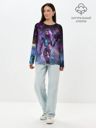 Лонгслив женский. Хлопок / CYBERPUNK 2077 NEON | КИБЕРПАНК НЕОН