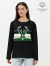 Лонгслив женский. Хлопок / Milwaukee Bucks форма. Statement Edition