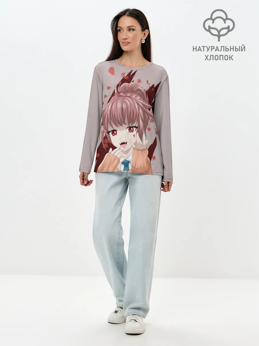 Лонгслив женский. Хлопок / Аниме-вампир