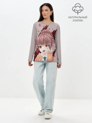 Лонгслив женский. Хлопок / Аниме-вампир