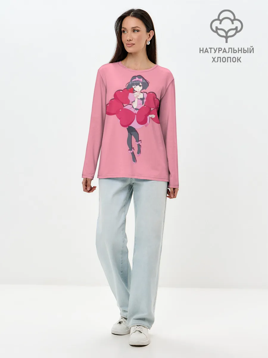 Лонгслив женский. Хлопок / Аниме. Девушка. Любовь
