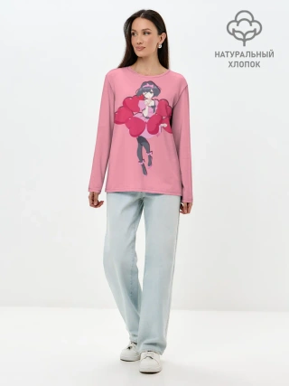 Лонгслив женский. Хлопок / Аниме. Девушка. Любовь