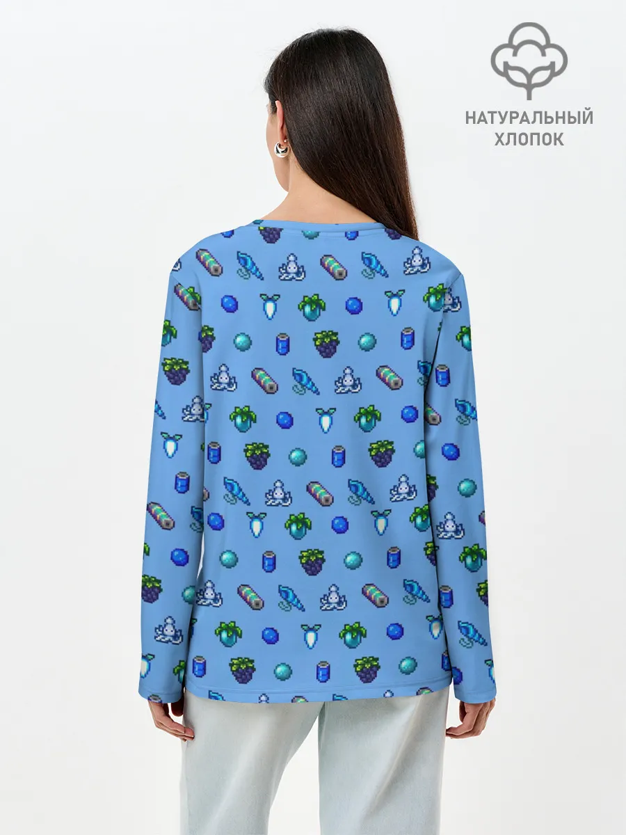 Лонгслив женский. Хлопок / Stardew valley. Pattern