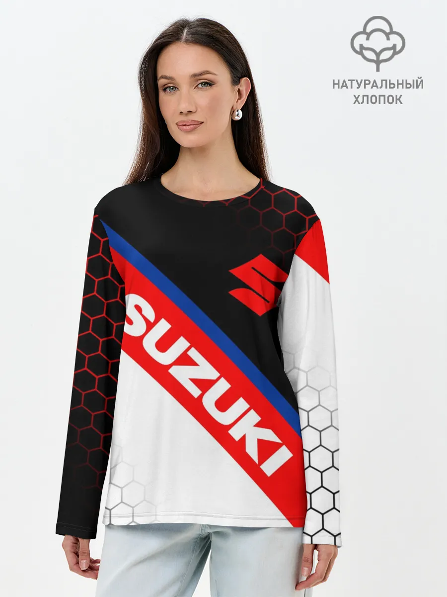 Лонгслив женский. Хлопок / SUZUKI / СУЗУКИ / МОТОСПОРТ