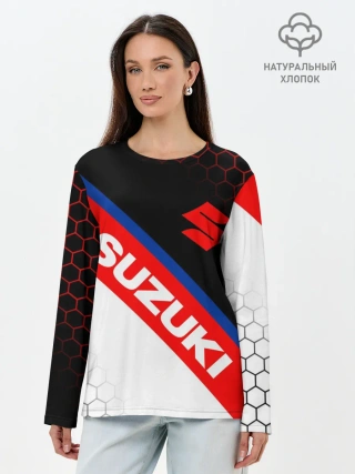 Лонгслив женский. Хлопок / SUZUKI / СУЗУКИ / МОТОСПОРТ