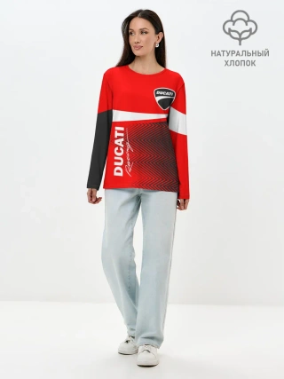 Лонгслив женский. Хлопок / DUCATI / ДУКАТИ / MOTOSPORT