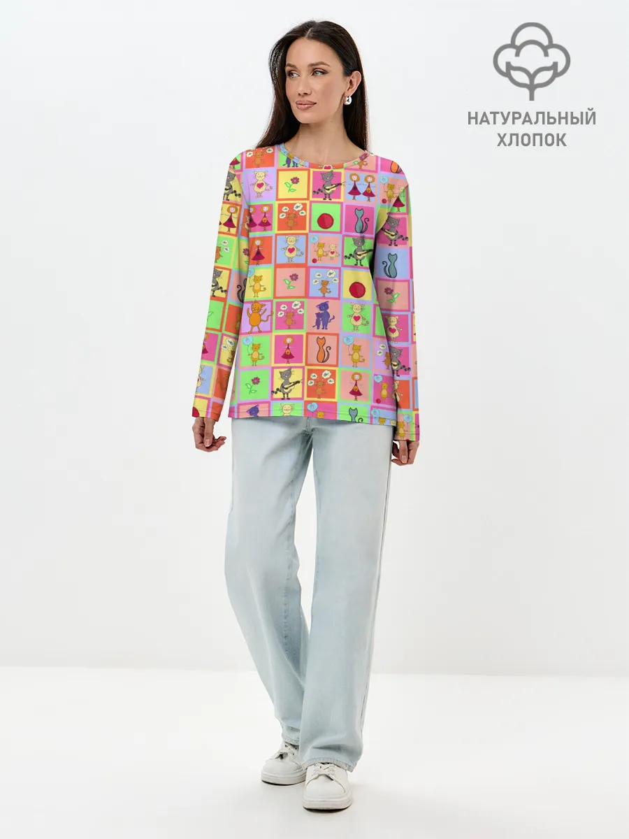 Лонгслив женский. Хлопок / Хороший день