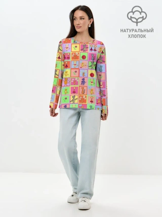 Лонгслив женский. Хлопок / Хороший день