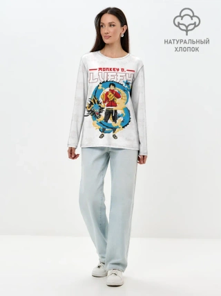 Лонгслив женский. Хлопок / Дракон Манки Д. Луффи | One Piece