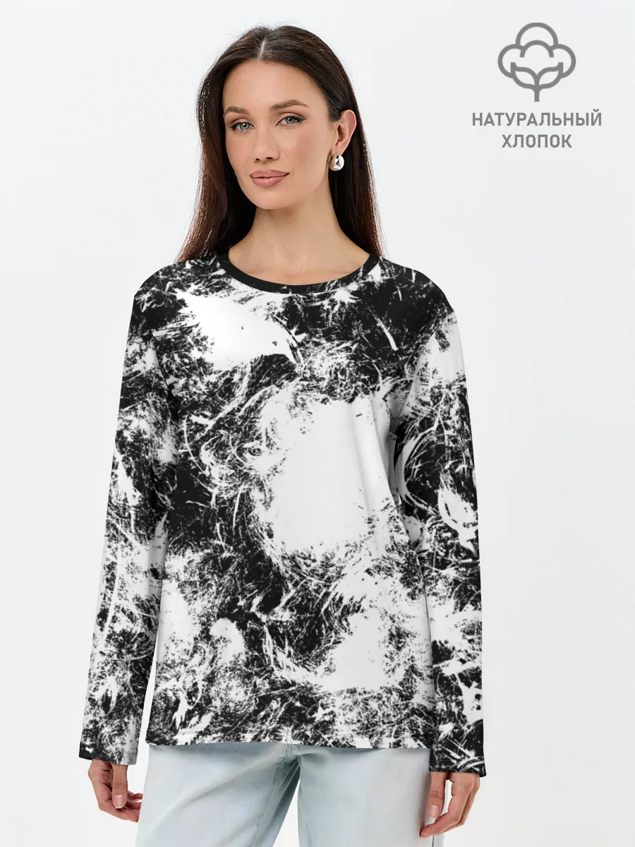 Лонгслив женский. Хлопок / Абстракция