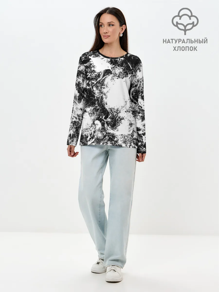 Лонгслив женский. Хлопок / Абстракция