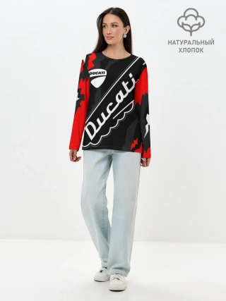 Лонгслив женский. Хлопок / DUCATI / ДУКАТИ / SPORT