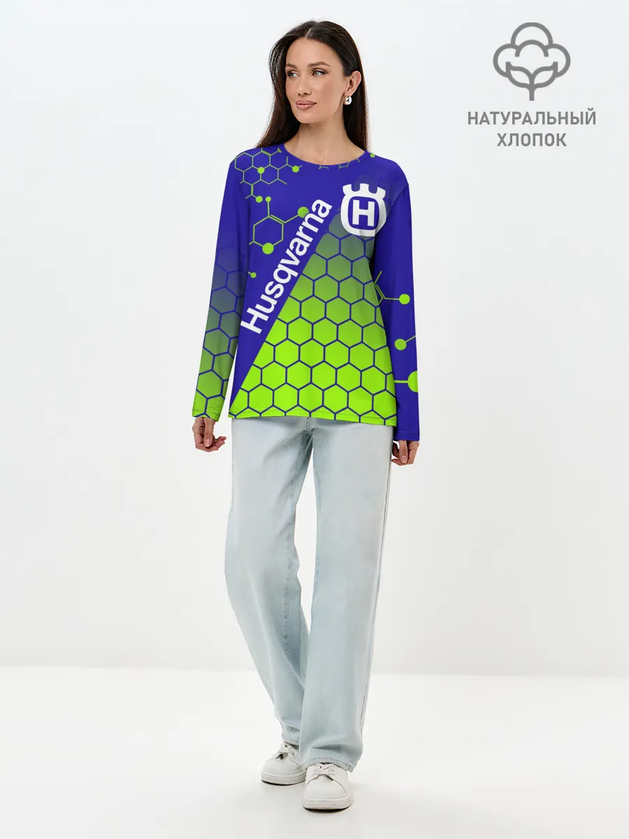 Лонгслив женский. Хлопок / HUSQVARNA / ХУСКВАРНА / SPORT