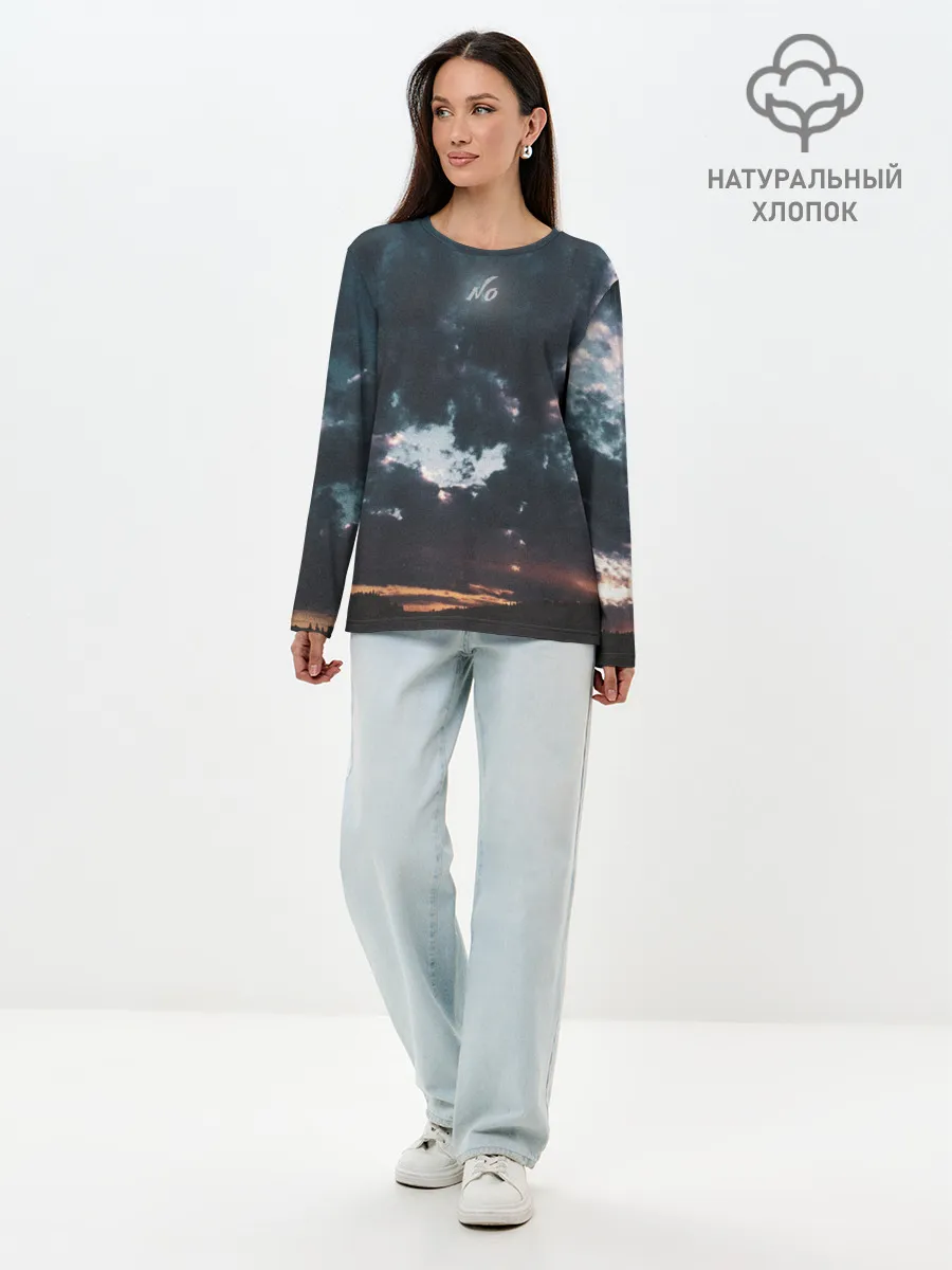 Лонгслив женский. Хлопок / Закат