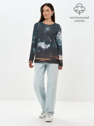 Лонгслив женский. Хлопок / Закат
