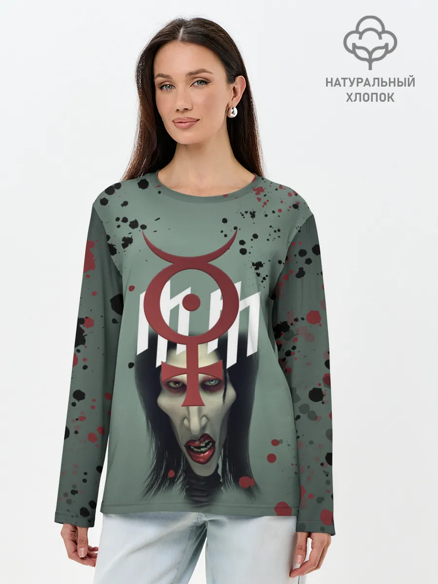 Лонгслив женский. Хлопок / Marilyn Manson | Мерилин Мэнсон