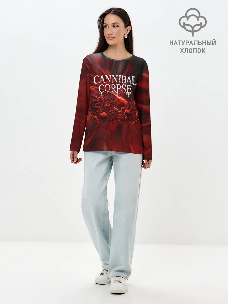 Лонгслив женский. Хлопок / Blood Cannibal Corpse | Труп Каннибала