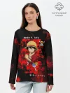 Лонгслив женский. Хлопок / Манки Д. Луффи пират Соломенной Шляпы