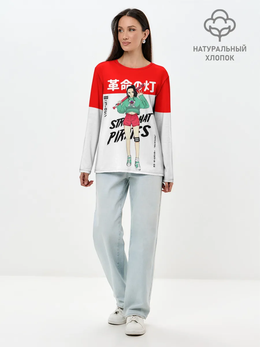 Лонгслив женский. Хлопок / Нико Робин | One Piece. Большой куш