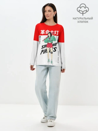 Лонгслив женский. Хлопок / Нико Робин | One Piece. Большой куш