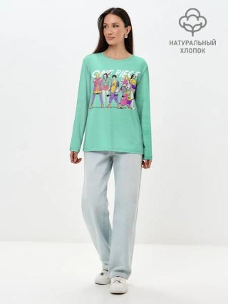 Лонгслив женский. Хлопок / Пираты One Piece на стиле