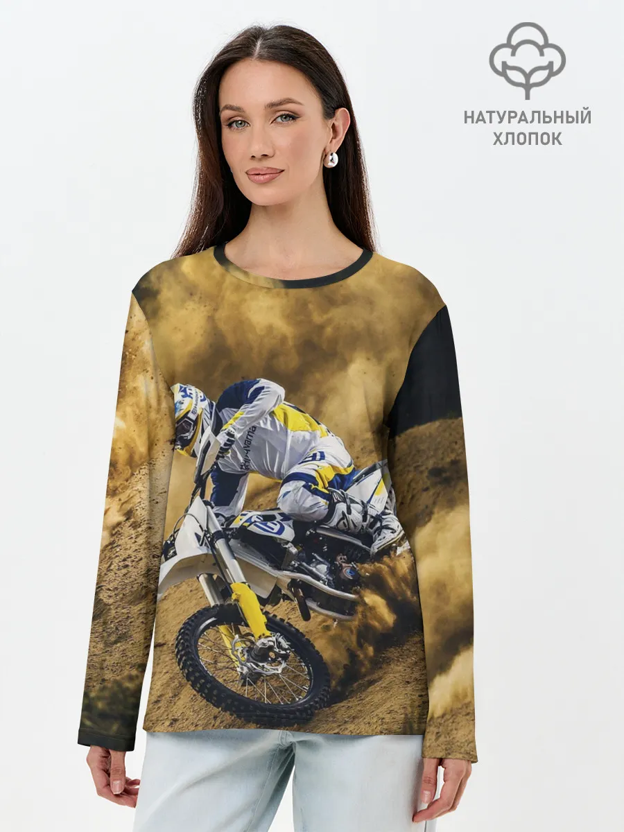 Лонгслив женский. Хлопок / HUSQVARNA / ХУСКВАРНА / SPORT
