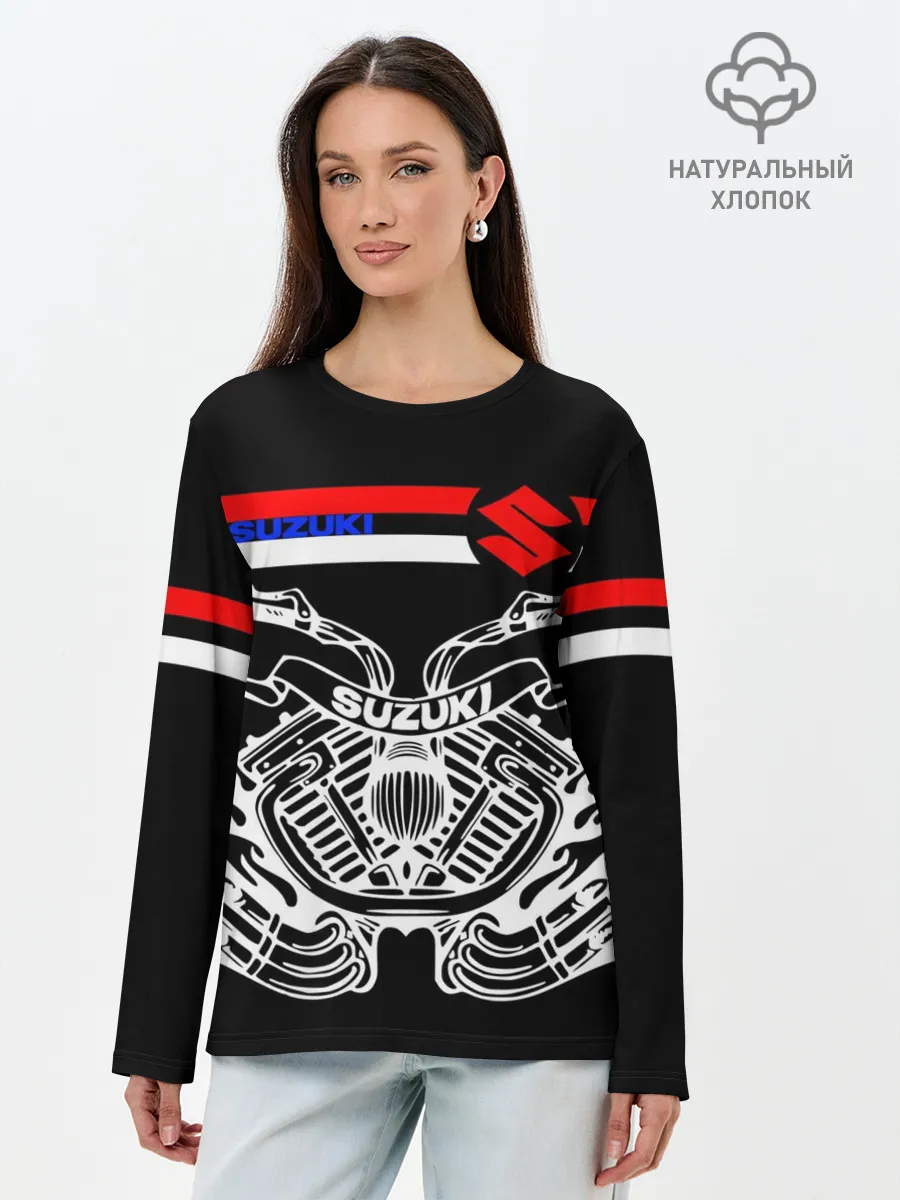Лонгслив женский. Хлопок / SUZUKI / СУЗУКИ / BIKER