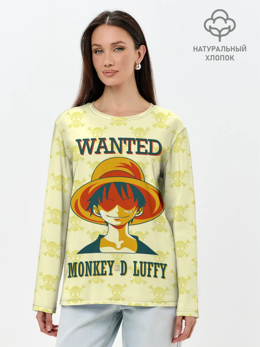 Лонгслив женский. Хлопок / Манки Д. Луффи One Piece