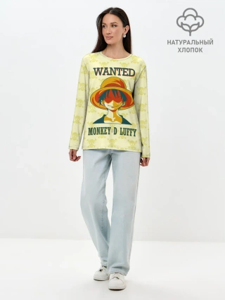 Лонгслив женский. Хлопок / Манки Д. Луффи One Piece