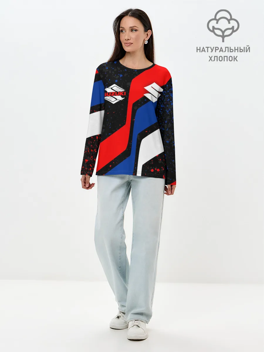 Лонгслив женский. Хлопок / SUZUKI / СУЗУКИ / RACING