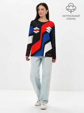 Лонгслив женский. Хлопок / SUZUKI / СУЗУКИ / RACING