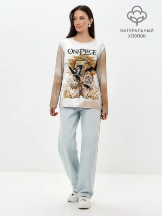 Лонгслив женский. Хлопок / One Piece. Пираты Соломенной Шляпы